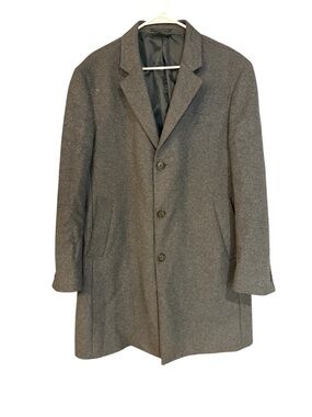Ralph Lauren Gray Wool-Blend Single-Breasted Pea Coat
